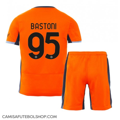 Camisa de time de futebol Inter Milan Alessandro Bastoni #95 Replicas 3º Equipamento Infantil 2023-24 Manga Curta (+ Calças curtas)